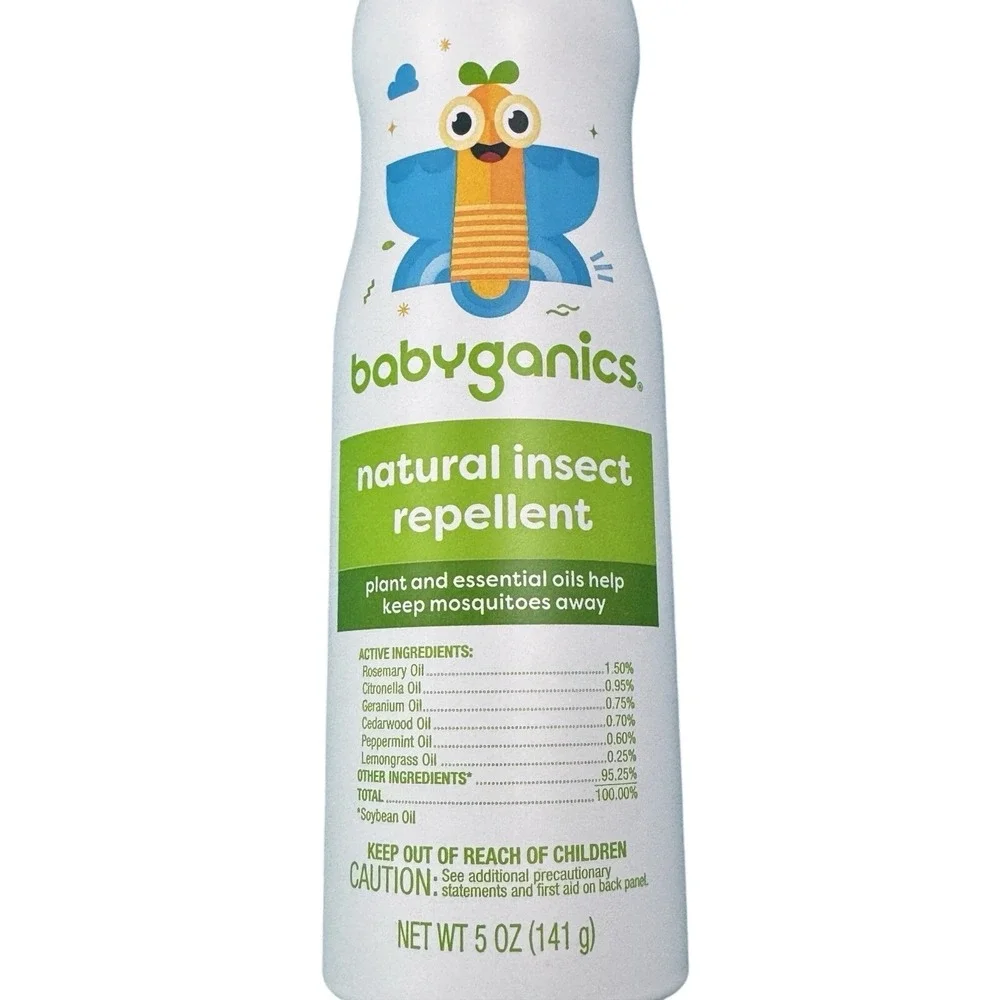 Babyganics Natural Insect Repellent DEET-Free Plant Based Spray 8oz and 5oz‎ Set